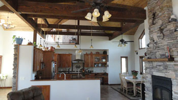 exposed wood beams in sips residence