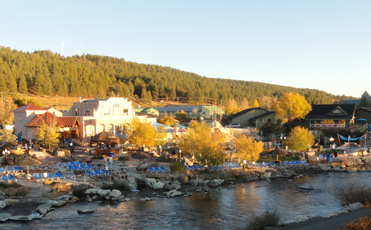 steam rising from outdoor natural hot springs